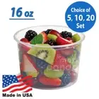 16oz Round Clear Plastic Deli Food/Soup Restaurant Storage Container Cup w/ Lids