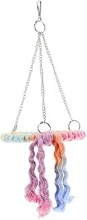 Abaodam Bird Swing Braided Cotton Rope Perch Ring for Parrots and Birds Durable and Safe Bird Cage Accessory Promotes Fun and Exercise for Parakeets and Finches