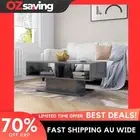 Coffee Table High Gloss Grey Storage Shelf Modern 103.5x50x44.5 cm 6830