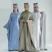Muslim Women Kaftan Abaya Maxi Dress Dubai Turkey Loose Caftan Islamic Casual