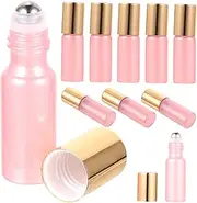 PENIKOKO 10pcs Portable Leak Empty Essential Oil Glass Roller Bottles Containers for Perfumes Aromatherapy and Massage Oils Convenient Travel Cap