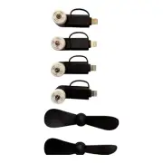 Cell Phone Fan for iPhone Type C - 4 Pack 2-in-1 iPhone iPad Type C Android