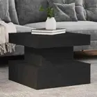 vidaXL Coffee Table with LED Lights Black 50x50x40 cm 2BB
