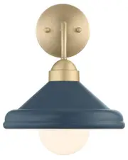 Lumanity Brooks Matte Navy 10in Wall Sconce Barn Light With Bulb