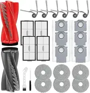 26 Pcs Accessories Kit Compatible with Roborock Saros 10R Robot Vacuum, Include 2 Main Brush 4 Hepa Filter 6 Mop Pads 6 Side Brush 6 Dust Bags 1 Screwdriver 1 Clean Tool