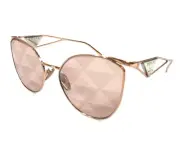 Prada Sunglasses SPR50Z SVF-051 Rose Gold Cat Eye Frames w Pink Lenses 59-19-140