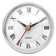 3.1" 80mm Quartz Roman Clock Insert, Fit 76mm/3", Style 25, Silver Tone