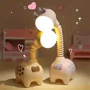 Popular Style Kids Animal Night Light Cute Giraffe Rechargeable Reading Lamp with Movable Head Children Small Gift Giraffe Night Light Dormitory Bedhead LED Sl