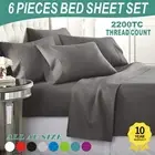 2200TC Soft 6 Pieces Flat Fitted Sheet Set Single/KS/Double/Queen/King Size Bed