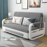 在飛比找ETMall東森購物網優惠-【秋秋居】折疊沙發床180cm伸縮單人床 布沙發 雙人沙發 