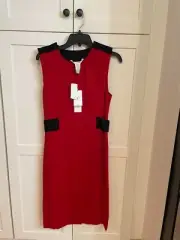 NWT Diane von Furstenberg Red/Black Jacinta Dress Size 10