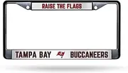 Tampa Bay Buccaneers Premium Black Long Lasting Zinc Alloy NFL License Plate Frame – 2 Screw Tag Holder with Highlighted Team Pride and Team Cheer - Complements Any Color of Truck, SUV, Car