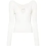 [Jacquemus] Jacquemus Le Haut Pralu Ribbed Top 36 FR WHITE