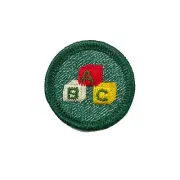 Vintage Girl Scouts New 1954 ONLY. RARE CHILD CARE Badge ABC Blocks