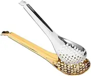 AUTSUPPL 2 Pack Stainless Steel Slotted Spoons Cooking Spoon Set Small Serving Utensils Reusable Ergonomic for Daily Use