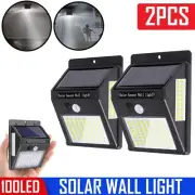 100 LED Solar Powered Motion Sensor Security Light Waterproof Garden Lamp Lights