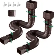 2 Pack Rain Gutter Downspout Extensions, Upgraded Flexible Drain Downspout