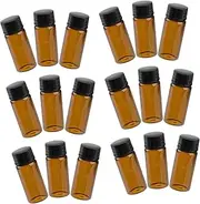 Ipetboom 15Pcs Brown Glass Reagent Bottles with Screw Mouth Refillable Sample Containers for Essential Oils Herbal Extracts and Liquids Easy to Clean and Use