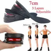 3-Layer Height Increase Elevator Shoes Insoles, Heel Lifts 7cm For Men & Women.
