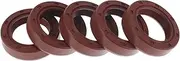 X AUTOHAUX Universal Oil Seal TC Double Lip W Steel Spring Seal Ring Rotary Shaft Seal 27x40x10mm High Pressure FKM Rubber Brown 5 Pcs