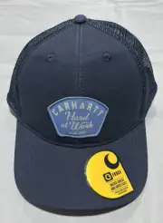 Carhartt Hat Cap Snapback Blue "Hard at Work" Workwear Blue Collar Mens