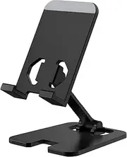 Foldable Phone Holder Stand for Desk, Adjustable Dual Folding Metal Phone Holder Tablet Portable Cellphone Cradle for Phone 15 14 13 12 11 Pro Xs Xs Max Xr X 8, All Phones