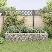 Raised Garden Bed, Elevated Planter Box Plant Container Gabion Steel 270x90x50 cm