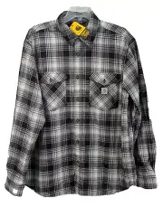 Carhatt Men's L Rugged Flex Relaxed Fit Lightweight Long-Sleeve Plaid Shirt NWT