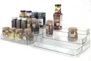 2 Pack 3-Tier Clear Spice Racks Perfume Shelf Organizer for Kitchen Counter