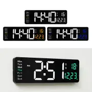 USB LED Large Display Digital Wall Alarm Clock With Calendar Temperature Date