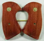 New, Wood Checkered Grips for Colt Python Revolver, Square/Round butt