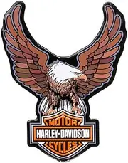 [HARLEY-DAVIDSON] Custom Shaped Bar & Shield Eagle Tin Magnet, 2.7 x 3.5 Inches