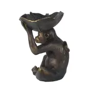[Florabelle Living] Sitting Monkey Statue With Leaf On Head