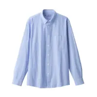 在飛比找博客來優惠-【MUJI 無印良品】男有機棉水洗牛津布扣領襯衫 XS 淡藍