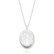 Sterling Silver 20mm Tree of Life Oval Locket