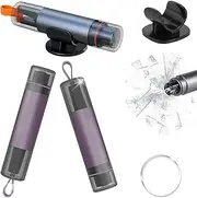mymai 2 Pack Emergency and Safety Tool Emergency Hammer Car Glass Breaker with Belt Cutter, 2-in-1 Rescue Hammer with Storage Box, Emergency Equipment Breakdown Aid for Car and Bus (Purple)