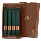 Root Grecian Collenette Candles 9", Dark Green - Box of 4 (1969)