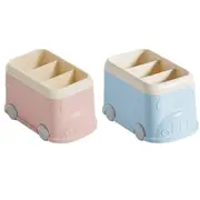 Cartoon Desktop Pen Holder Multi-Compartment Stationery Organizer Storage Box