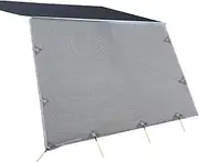 Weisshorn Caravan Awnings, 3.7 x 1.95m Roll Out Privacy Screens Sun Shade Car End Side Wall Awning Outdoor Travel Garden Balcony Accessories, with Carry Bag Ropes Ground Pegs Grey