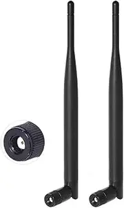 Dual Band WiFi 2.4GHz 5GHz 5.8GHz 6dBi MIMO RP-SMA Male Aerial Antenna (2-Pack) for WiFi Router Range Extender Gateway Wireless Mini PCI Express PCIE Network Card USB Adapter Security Camera