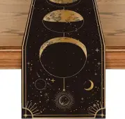 Artoid Mode Astrology Moon Magic Art 13" x 72", Table Runner, Black