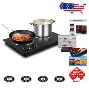 1800W Electric Hot Plate - Portable Ceramic Infrared Cooktop with Dual Control