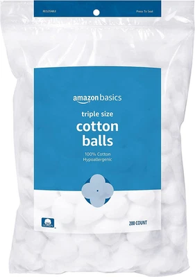 Cotton Balls for Skincare, 200 Count (Previously Solimo)