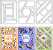 AFUNTA Rectangular Die Cuts for Card Making, 3 PCS Frame Scrapbook Metal Cutting Dies Embossing Tools for Card Making Supplies, Paper Album Decor