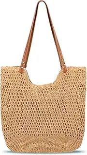 [MAMUNU] Crochet Tote Bag for Women, Summer Mesh Beach Tote Bag, Aesthetic Knit Tote Bag Shoulder Handbag for Travel Vacation