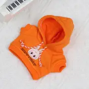 Labubu Baby Clothes 17cm Labubu Cloth Clothes Heartbeat Macaron Vinyl Face Doll Baby Clothes Replacement——style:Cloth hooded sweatshirt (orange)