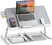 SAIJI Laptop Bed Tray Table, Adjustable Laptop Bed Stand, Portable Standing Table with Foldable Legs, Foldable Lap Tablet Table for Sofa Couch Floor