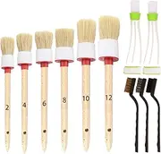 SUBANG 11 Pieces Car Cleaner Brush SetIncluding Natural Boar Hair Detail Brush (Set of 6) Auto Detailing Brush Set for Cleaning Weels Interior Exterior Leather and 2 pcs Automotive Air Conditione