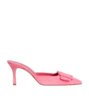 Maysale suede high-heeled Muller shoes 36 Pink