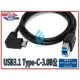 USB3.1 Type-C (側彎90°) - 3.0 B公傳輸線1米